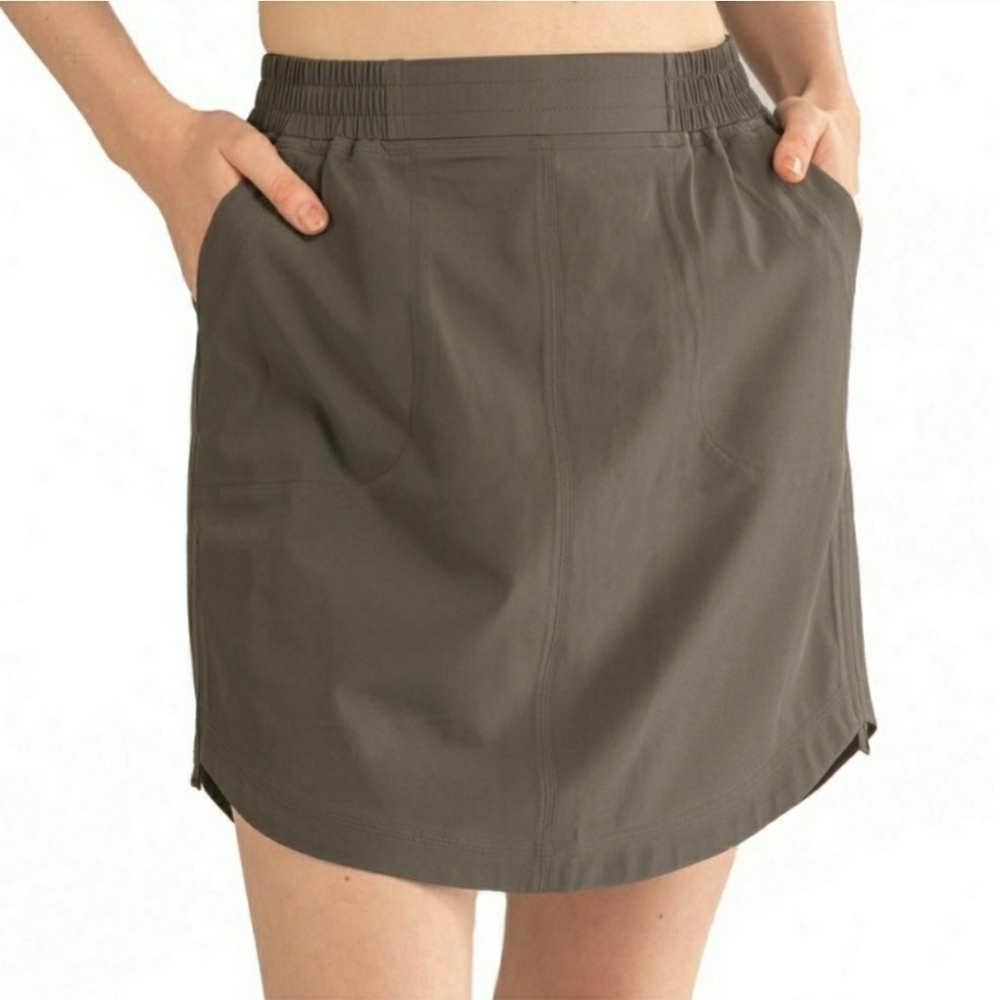 Liv Outdoor Quest Hiking Skort Cinched Sides Pockets Dark Gray